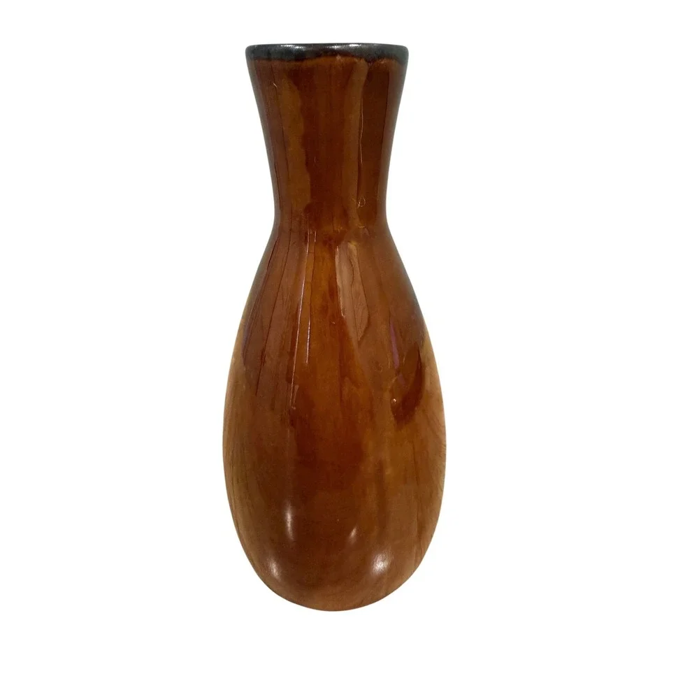 Otagiri Original Japan Hand Crafted Brown Bamboo Ceramic Bud Vase 5 Inch